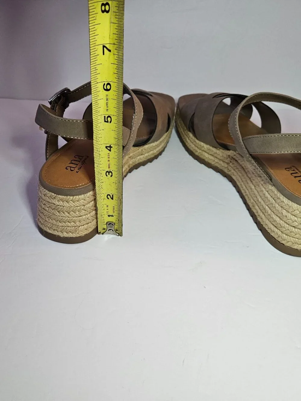 a.n.a Taupe Espadrille Platform Sandals Size 9